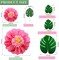 80 Pack Tropical Party Decorations Supplies Large Tissue Paper Hibiscus Flowers Faux Palm Leaves Set for Hawaiian Luau, Safari, Mexican Fiesta, Birthday Parties